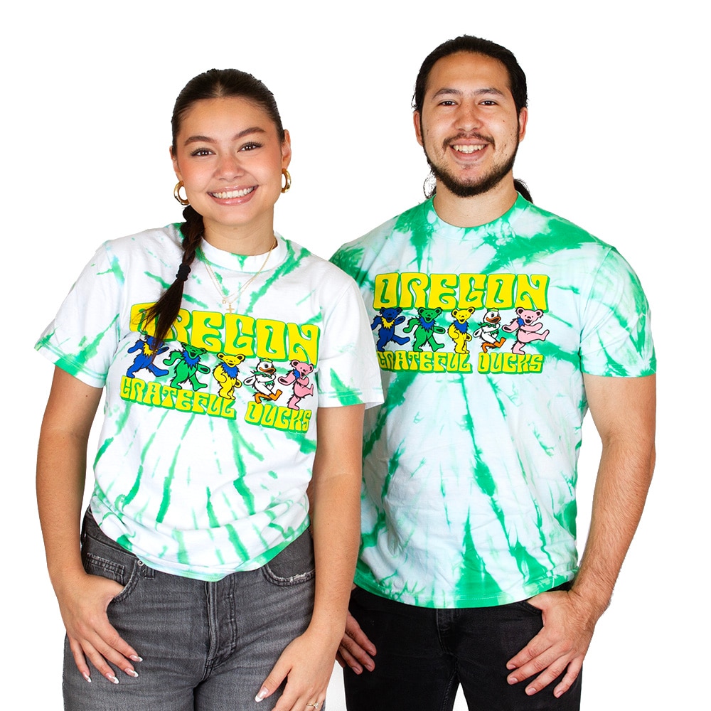 Ducks Spirit, Green, Crew Neck, Cotton, Men, Unisex, Class Trip, Grateful Dead, Dancing Ducks, Shirt, 996784